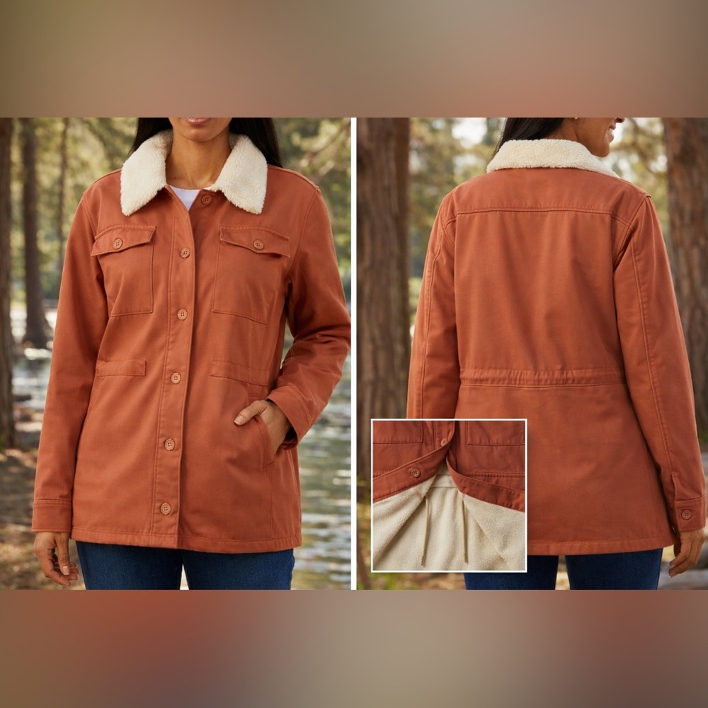 Women's Rust Jacket with Cream Collar